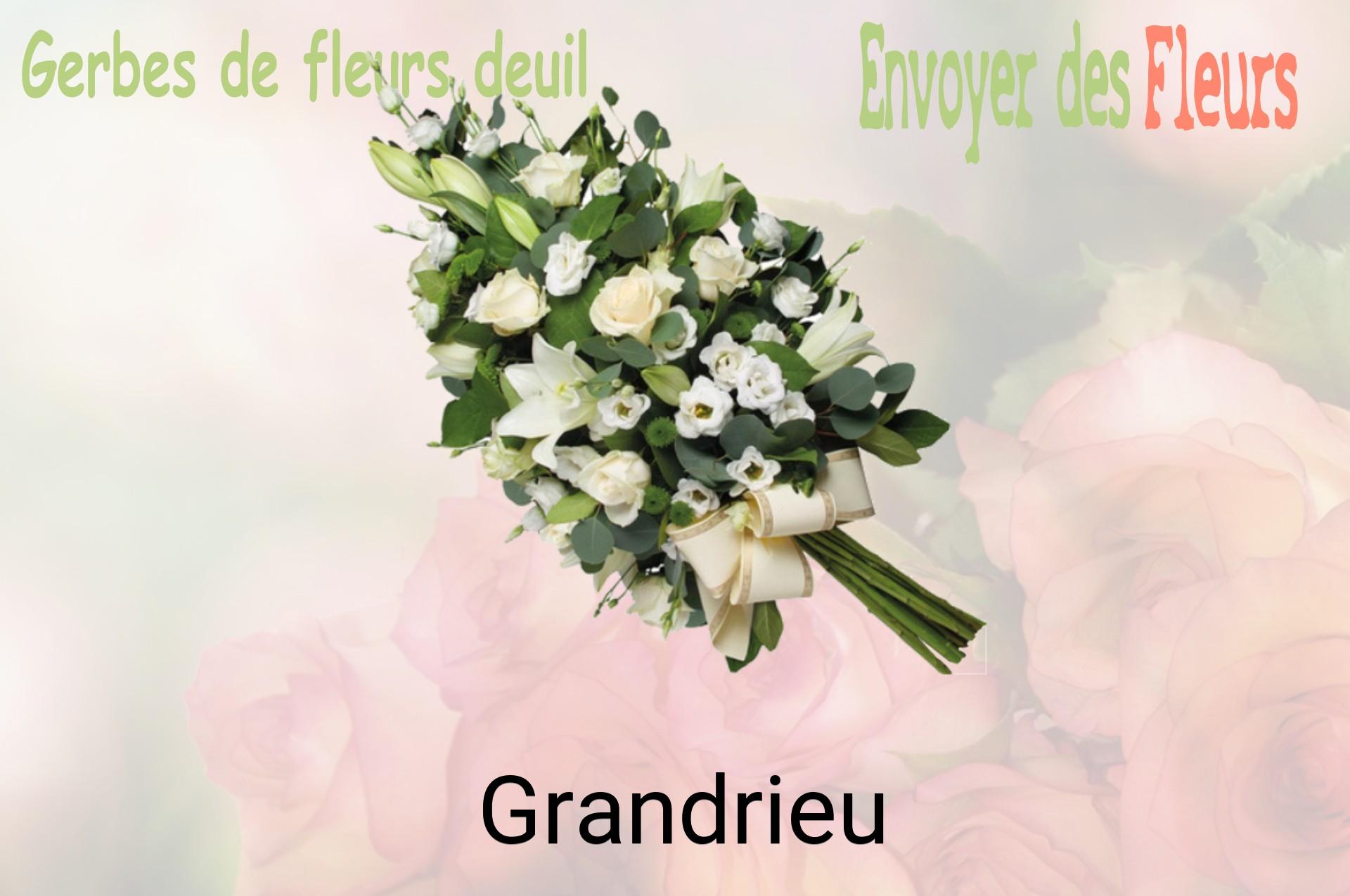 Gerbe de fleurs de deuil livrée à Grandrieu